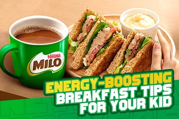 Energy-boosting Breakfast Tips for your Kid with Milo in Mug and healthy sandwiches