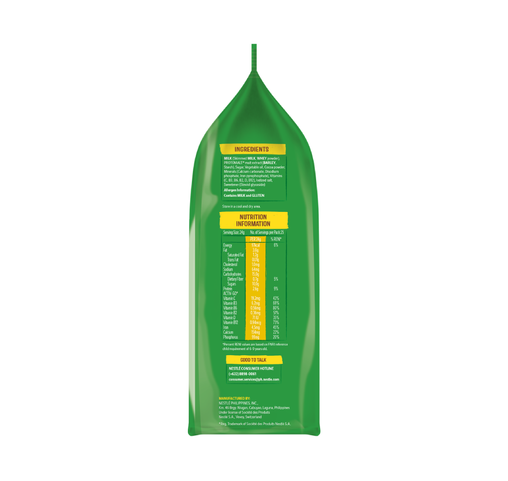 MILO® Champion Formula Choco Malt Milk Drink 600g Side 1