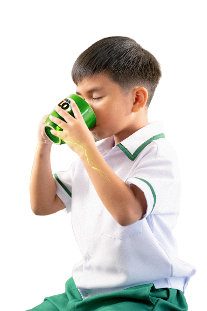 Kid drinking Milo